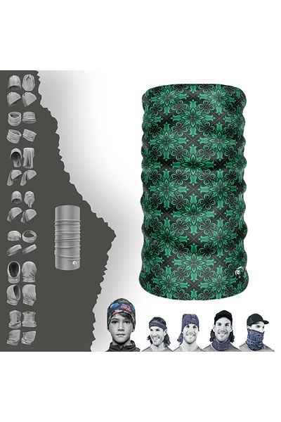 e-Taktik Green Vintage Sports Neck Collar Bandana - Extreme Seamless Baf Hair Band