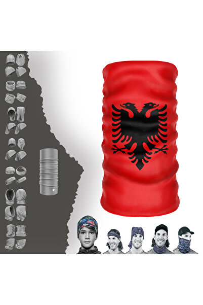e-Taktik Multifunctional Flag Of Albania Uv Face Mask Buff Baf Headband Banda...