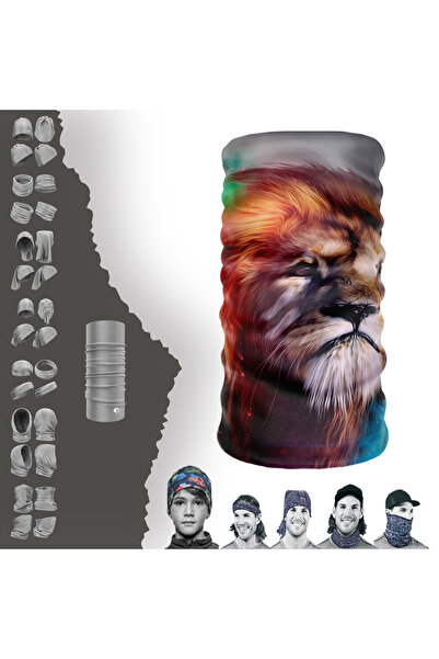 e-Taktik Big Cat Lion Buff Baf Безшовний трубчастий комір-бандана