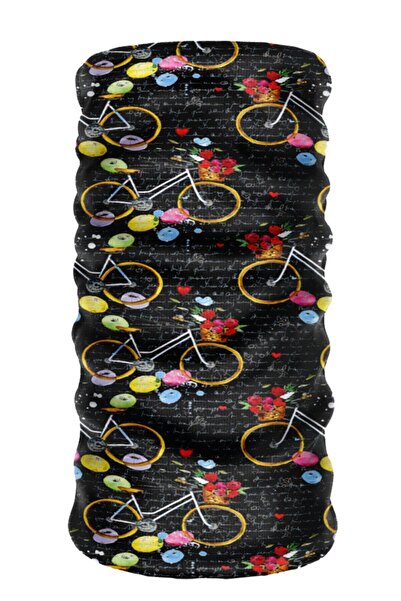 e-Taktik Bike Patterned Buff Baf Dikişsiz Tüp Boyunluk Bandana