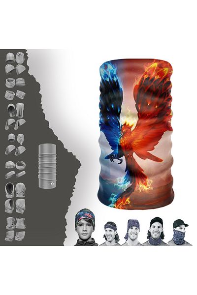 e-Taktik Phoenix Patterned Seamless Tube Neck Collar Bandana Buff Baf