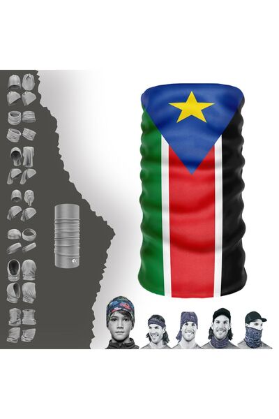 e-Taktik Višenamenska zastava Južnog Sudana UV maska za lice Buff Baf traka z...