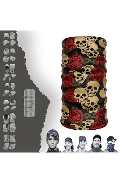 e-Taktik Skull Themed Seamless Tube Neck Collar Bandana Hair Band