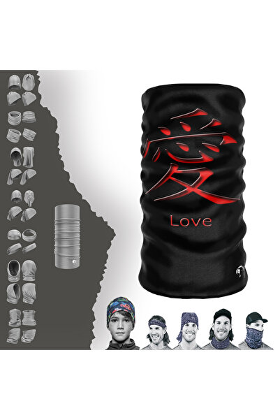 e-Taktik الساموراي الحب نمط سلس أنبوب طوق الرقبة باندانا برتقالي باف