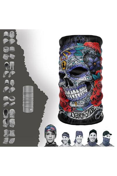 e-Taktik Skull Themed Seamless Tube Neck Collar Bandana Hair Band