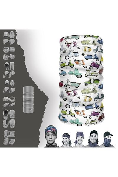 DeBuff Collar Vespa Italiano Classic Buff Baf Seamless Tube Neck Collar Bandana
