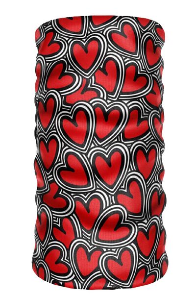 e-Taktik Heart Patterned Seamless Tube Neck Collar Bandana Buff Buff
