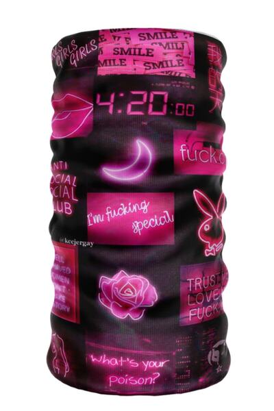 e-Taktik Cover Desing "am 04:20" Playboy Girl's Extreme Seamless Sporcu Boyun...