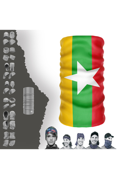 e-Taktik Multifunkcionalna zastava Mjanmara Bešavna UV maska za lice Buff Baf...