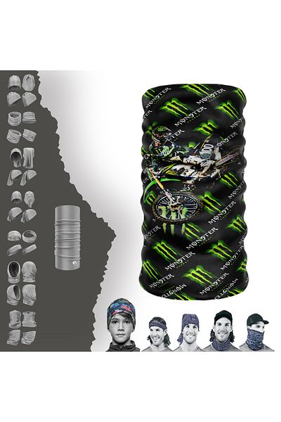 e-Taktik ® Extreme Monster Energy Motorcycle Buff Neck Collar Bandana Balaklava