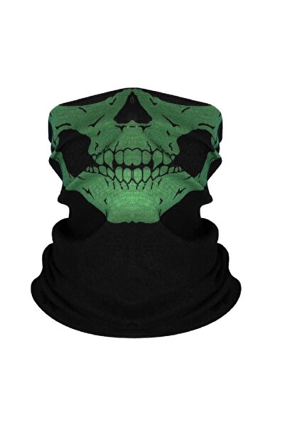 Samur Kuru Kafa Temalı Ağız Maskesi Baf Bandana Yeşil