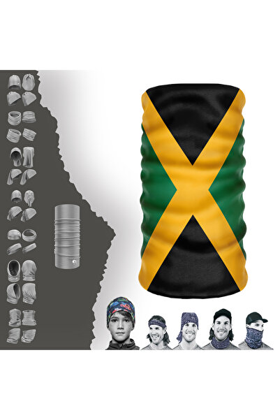 e-Taktik Multifunctional Flag Of Jamaica Uv Face Mask Buff Baf Headband Bandana Do Rag Hairband