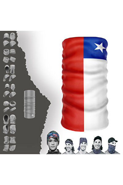 e-Taktik علم شيلي متعدد الوظائف - عصابة رأس من بانديرا دي شيلي للأشعة فوق الب...