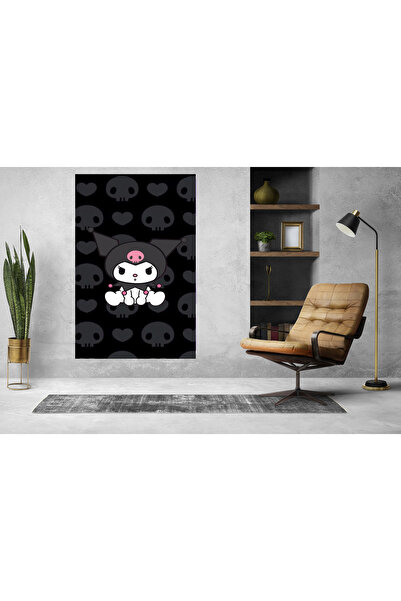 OZG DESİGN SİYAH KUROMİ DUVAR ÖRTÜSÜ VE DUVAR HALISI