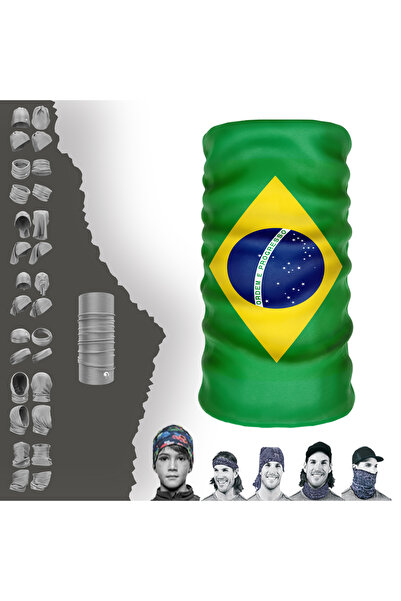 e-Taktik Багатофункціональний прапор Bandeira Do Brasil Безшовний УФ+маска для обличчя Головна пов'язка Бандана Do Rag Обруч для волосся