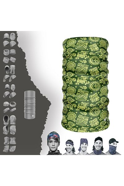 e-Taktik Ethnic Buff Baf Maya Symbol Seamless Tube Neck Collar Bandana