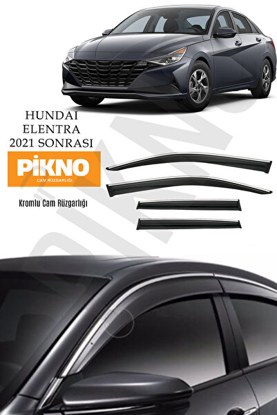 pikno Hyundai Elentra 2021 ve Sonrası Kromlu Cam Rüzgarlığı 4'lü Set A+ Plus