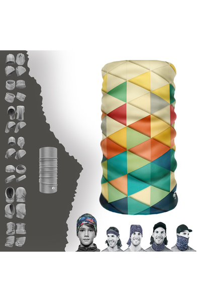 e-Taktik Кольоровий трикутний візерунок, безшовний трубчастий шарф-бандана Bu...