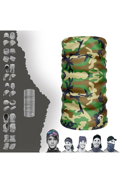 e-Taktik ® DeBuff Collar Camouflage Multicam Neck Collar Bandana
