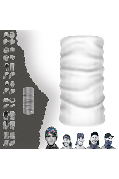 e-Taktik Beyaz Kask Içi Maske Dikişsiz Tüp Boyunluk Bandana Saç Bandı Toka Bone