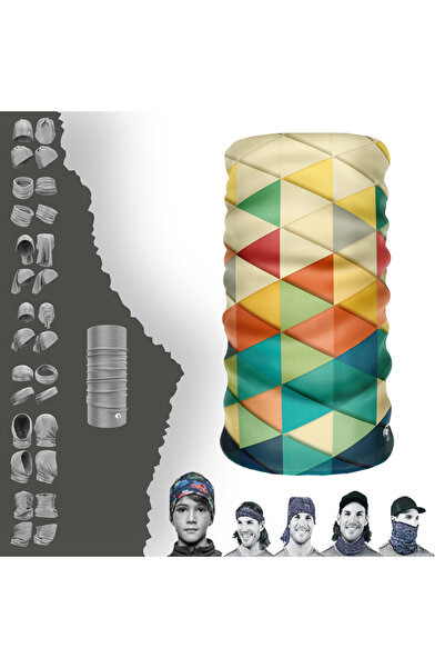 e-Taktik هندسية تحت عنوان سلس أنبوب طوق الرقبة برتقالي باف باندانا عقال