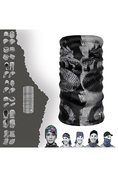 e-Taktik Ejderha "taki" Sporcu Dikişsiz Tüp Boyunluk Bandana Buff Baf Saç Bandı