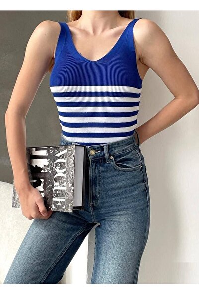 Secret Passion Lingerie Жіноча трикотажна тканина з еластичним малюнком у смужку, блуза на бретельках Basic 0305