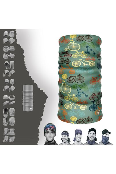 DeBuff Collar ® Extreme Bike Patterned Buff Paphos Neck Collar Bandana
