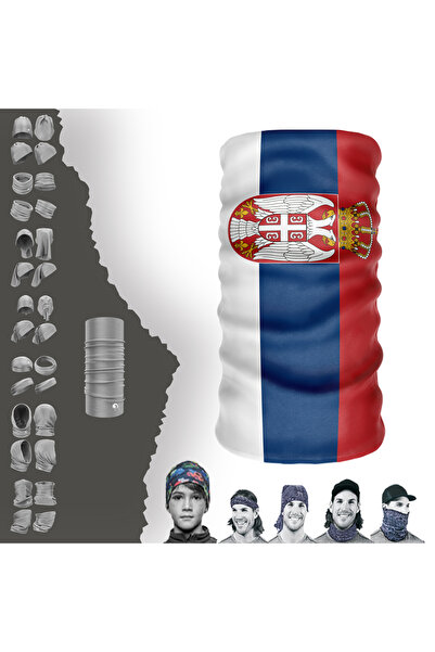 e-Taktik قناع الوجه متعدد الوظائف بعلم صربيا للأشعة فوق البنفسجية Buff Baf He...