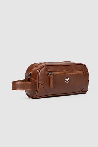 Sevinç Çanta Men's Vegan Leather Personal Shaving Cosmetic Clutch Bag Travel Care Handbag