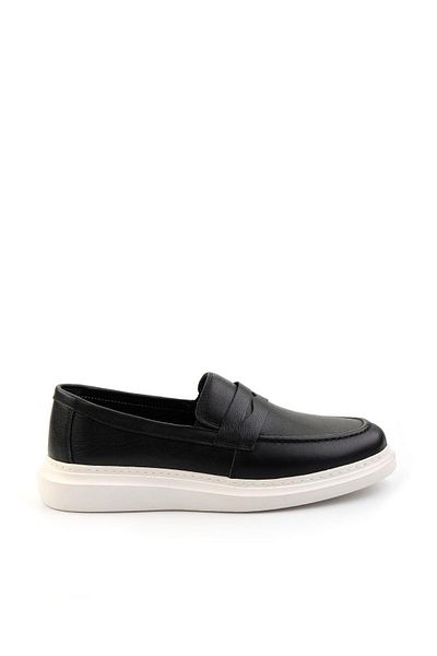 Bambi Black Leather Men's Casual Shoes E 01081010103