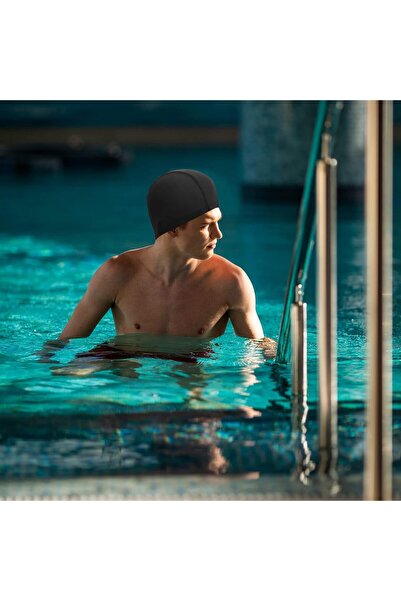 MUBX 4 bucăți șapcă neagră din pânză din lycra șapcă de piscină șapcă de înot de mare