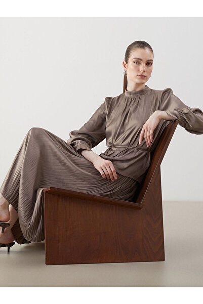 LC Waikiki Özmarka New Season Mock Neck Oversized Satin Women's Blouse