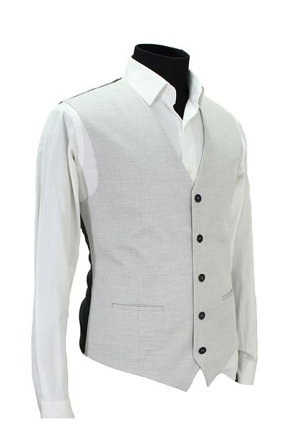 MENTOR REGALO Men's Vest V-Collar Light Gray Poly Viscosa 160690