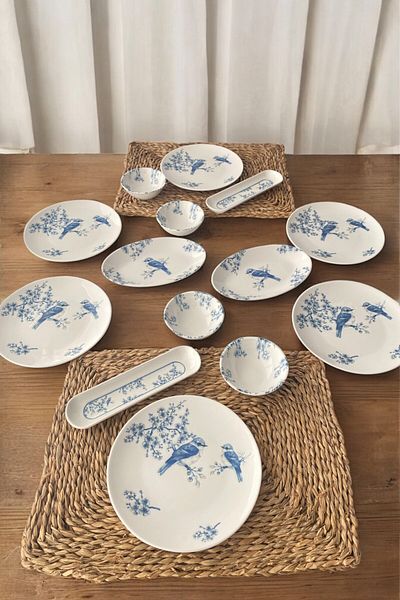 Trendymutfak Serenat 14 Piece Porcelain Breakfast Set for 6 People