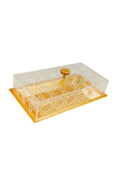 ALSAIF Rectangular hospitality serving tray with clear acrylic lid