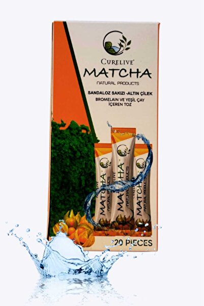 CURELIVE Matcha Sandaloz Sakızı & Altın Çilek Böğürtlen Ve Yeşilçay Içeren Toz
