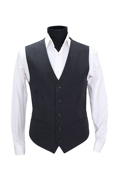 MENTOR REGALO V-Collar Dark Gray Vest Sherj Fabric Regular Fit 480531