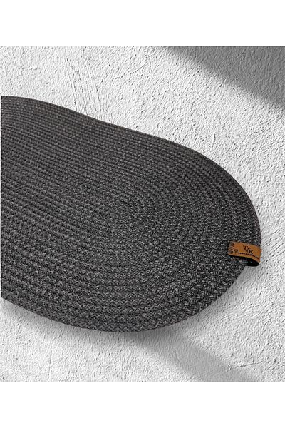Tresshandicraft Anthracite Cat-Dog Oval Feeding Mat 52X30 cm