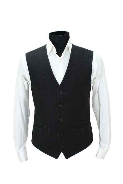 MENTOR REGALO Men's Vest V-Collar Thick Fabric with Smoked Grey 160586