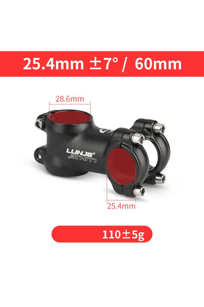 Choice جذع دراجة خفيف الوزن للغاية 7Degree-25.4x60mm جذع دراجة طريق MTB 25.4/...