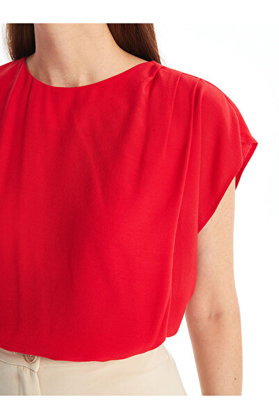 LC Waikiki LCW Damenbluse – Rundhalsausschnitt, kurze Ärmel