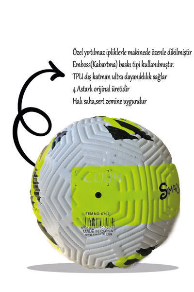 TECHCG Orijinal  4 Astarlı Futbol Topu  Pompalı Sert Zemin Halı Saha 480 Gram No:5