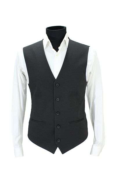 MENTOR REGALO Men's Vest V-Collar Black Embossed Pattern 160604