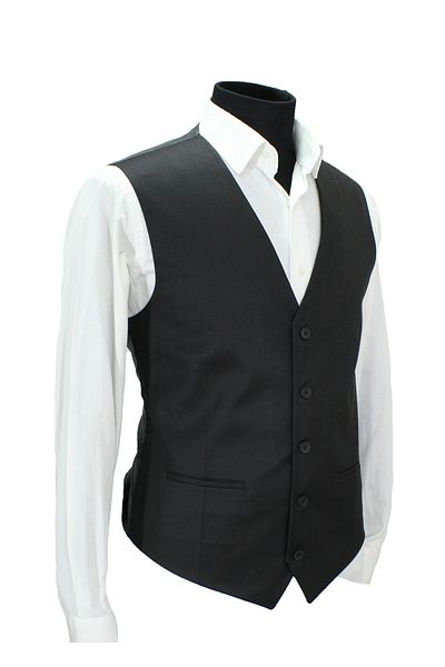 MENTOR REGALO Men's Vest V-Collar Black Drop Patterned 160683