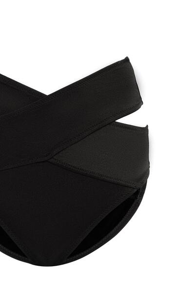 AQUAVİVA Aquaviva Women's Black Ribbed Shay Cross Combination Bikini Set