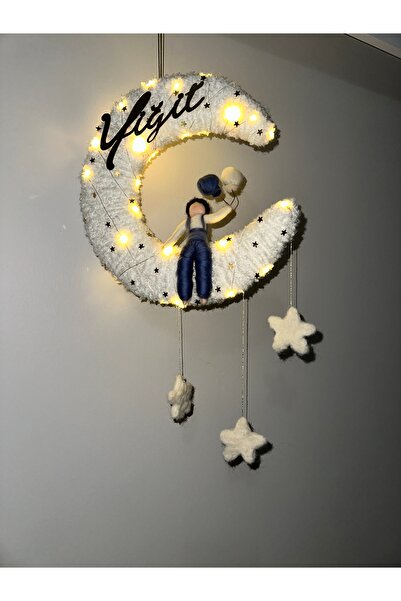 Tasarım Işıklı kapı süsü, keçe bebek kapı süsü, bebek oda aksesuar