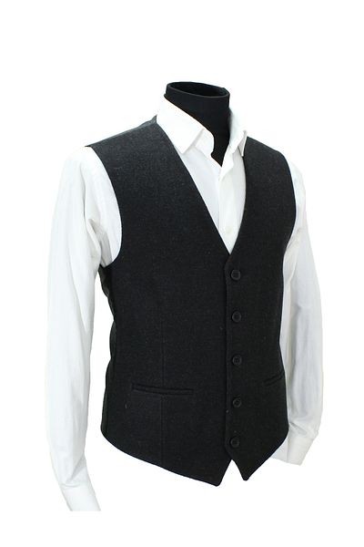 MENTOR REGALO Men's Vest V-Collar Thick Fabric with Smoked Grey 160586