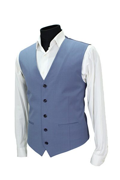 MENTOR REGALO Men's Vest V-Neck Light Blue 50717