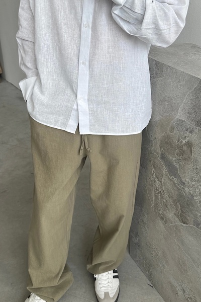 yung Haki Baggy Keten Pantolon